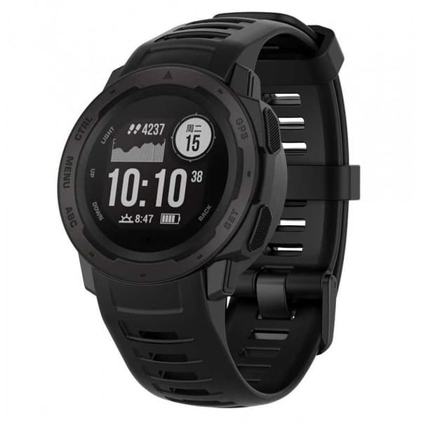 Garmin Instinct tyylikäs silikonirannekoru Runnr Black