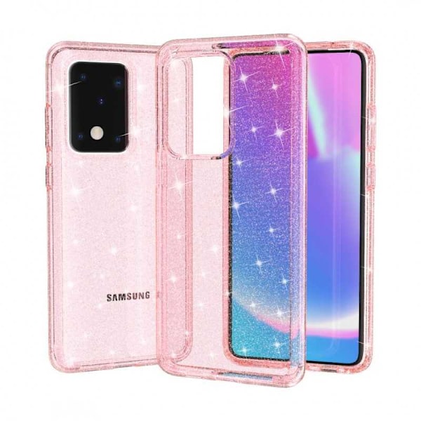 Samsung S20 Ultra Iskunvaimennin matkapuhelinkotelo Sparkle Rose Gold Pink gold