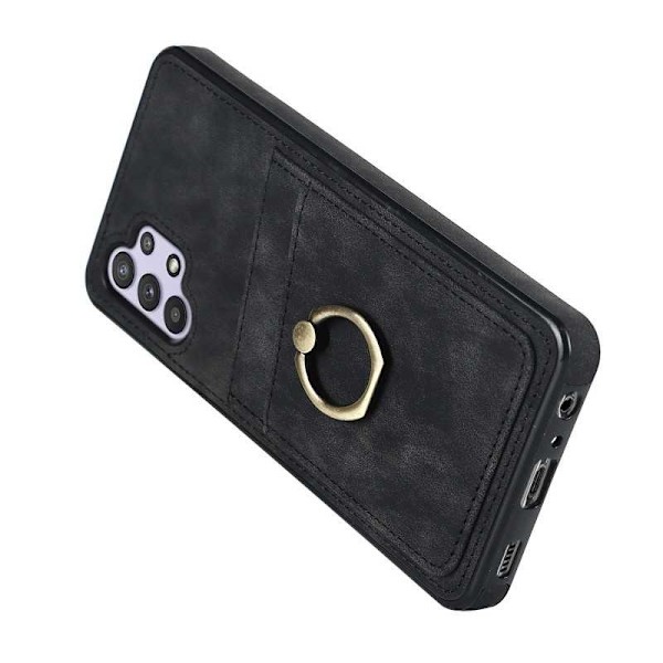 Samsung A32 5G mobilcover med kortholder Retro V4 Black