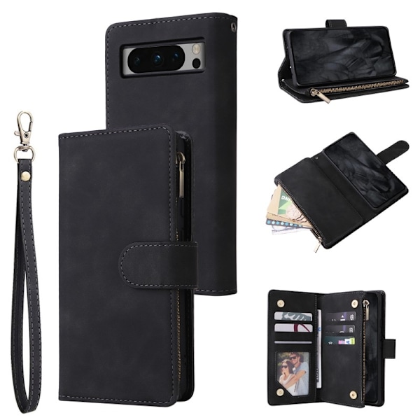 OnePlus 9 Pro Multifunktionellt Plånboksfodral Zipper 8-Fack