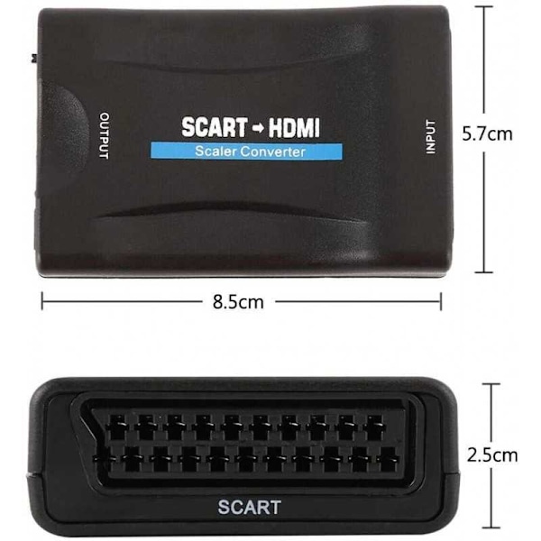 SCART til HDMI adapter/konverter Black