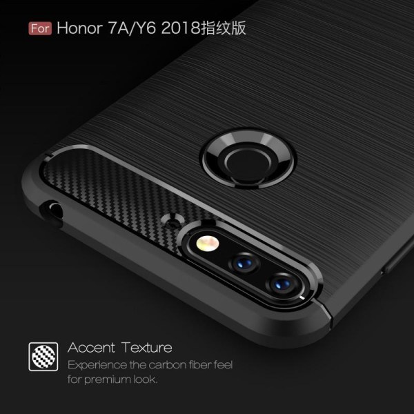 Huawei Y6 2018 Iskunkestävä Iskunvaimennuskuori SlimCarbon Black