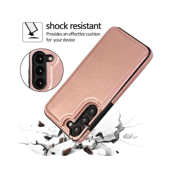 Samsung s24 Plus Stöttåligt Skal Korthållare 3-FACK Flippr - Roseguld