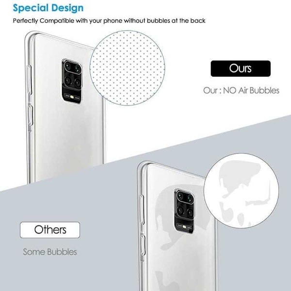 Xiaomi Note 9 stødabsorberende blødt etui Enkelt Transparent