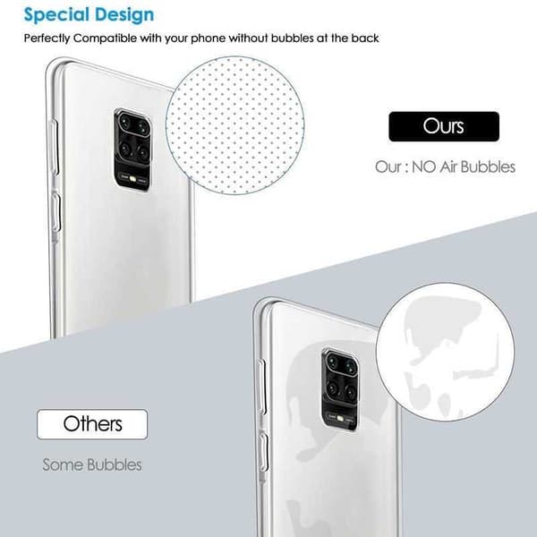 Xioami Note 9 iskuja vaimentava pehmeä kansi Simple Transparent
