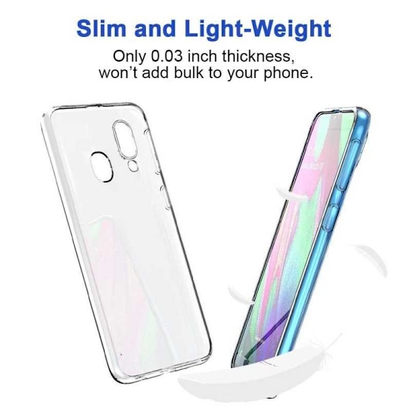 Samsung A40 iskuja vaimentava silikonikuori, yksinkertainen Transparent