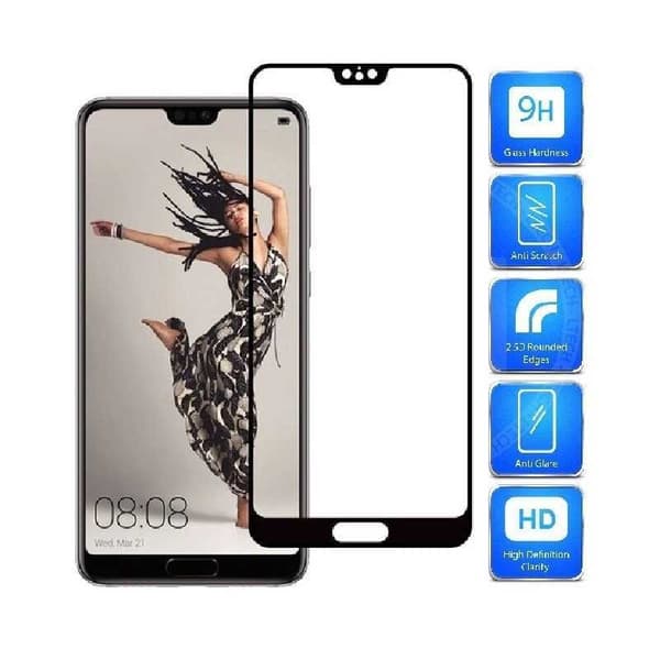 2-PACK P20 Lite Härdat Glas 0.26mm 2.5D 9H Fullframe Svart