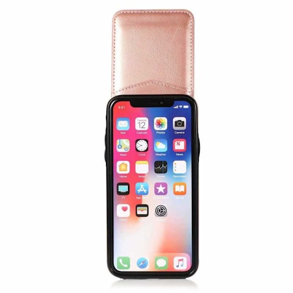 iPhone XS Max Mobil Cover Kortholder 5-SLOT Retro V3 Svart