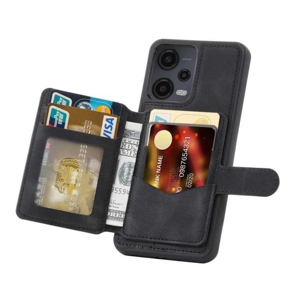 Redmi Note 12 4G Iskunkestävä Premium Cover 7-SLOT Solid V6 Nordcell™ Black