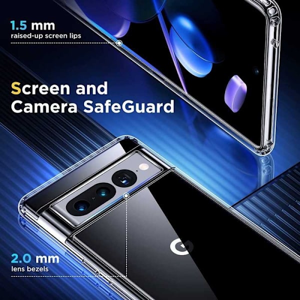 Google Pixel 7 Pro iskuja vaimentava silikonikotelo Simple Transparent