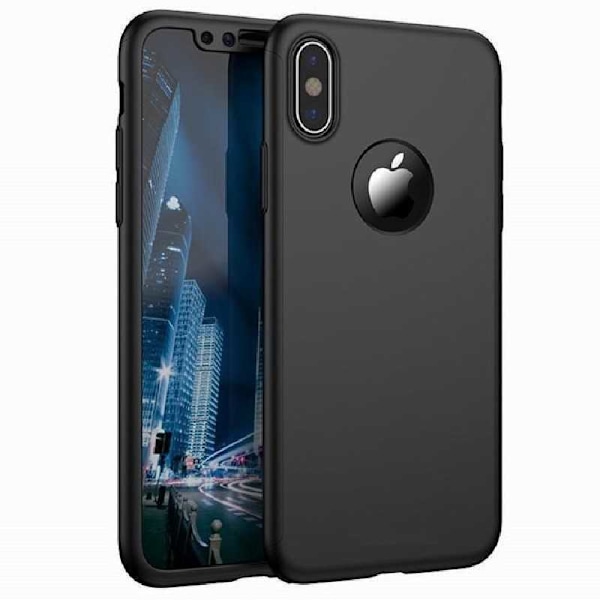 iPhone X | 360° 3in1 FullCover Skal + 0.26mm 9H Glas Svart