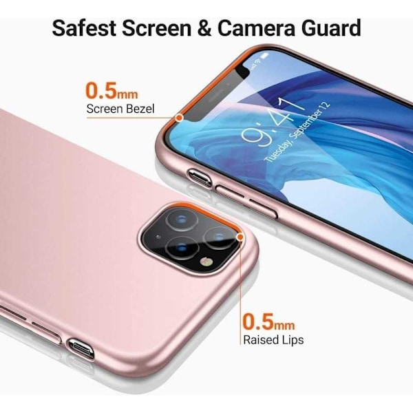 iPhone 11 Erittäin ohut kumipinnoitettu Cover Basic V2 Pink gold