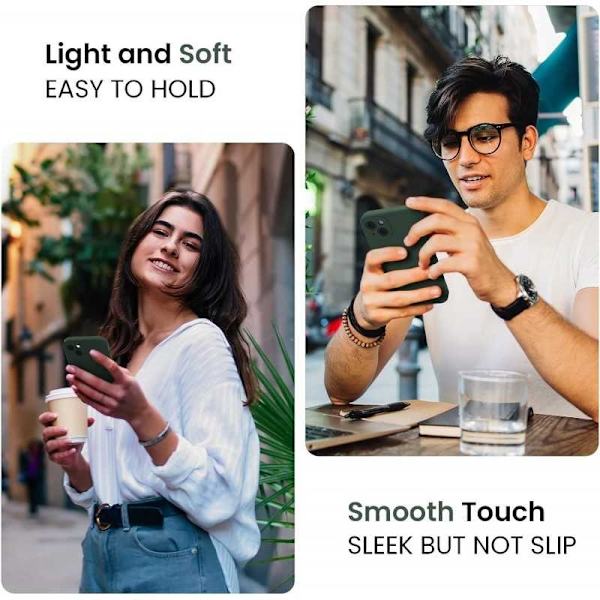 iPhone 13 Mini Gummibelagd Mattgrönt Skal Kameraskydd Liquid - Grön