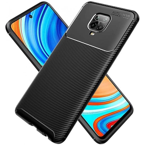 Redmi Note 9S & 9 Pro Iskunkestävä ohut kansi FullCarbon® V4 Black