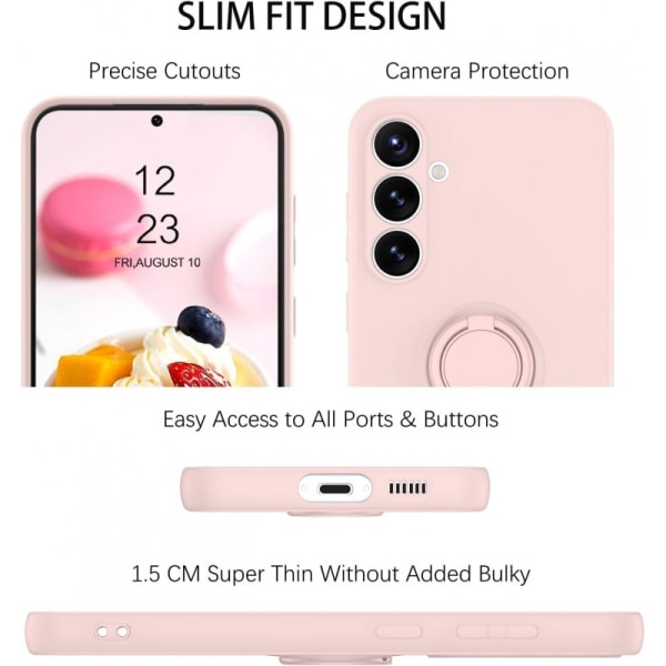 Samsung S24 Stöttåligt Skal med Ringhållare CamShield - Rosa
