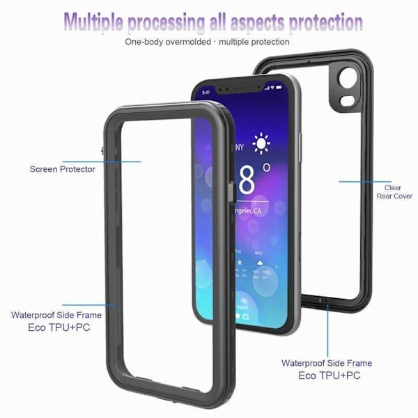 iPhone XR Full Coverage Vedenpitävä Premium Suoja - 2m Transparent