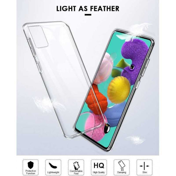 Samsung A71 stødabsorberende silikonecover Enkelt Transparent