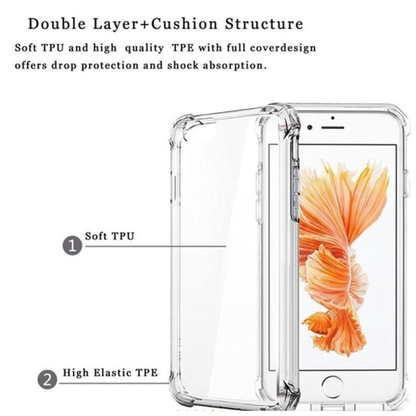 iPhone 8 Iskuja vaimentava silikonikuori Shockr Transparent