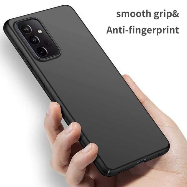 Samsung A72 5G Erittäin ohut kumipinnoitettu mattamusta Cover Basic V2 Black