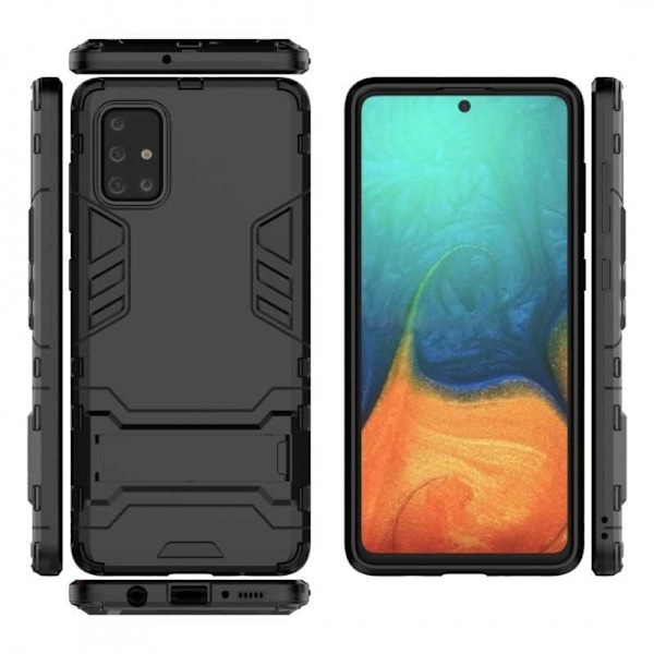 Samsung A71 iskunkestävä kotelo jalustalla ThinArmor Black