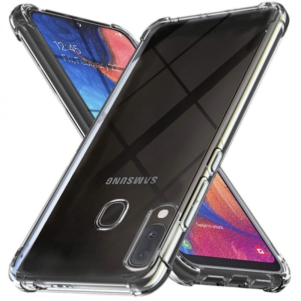 Samsung A20e iskuja vaimentava silikonisuojus Iskunvaimennin (SM Transparent