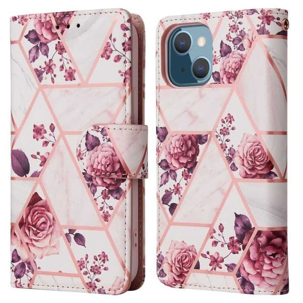 iPhone 13 Trendigt Plånboksfodral Sparkle 4-FACK Rosa