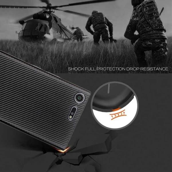 Xperia XZ1 Compact Iskunkestävä FullCarbon V2 Svart