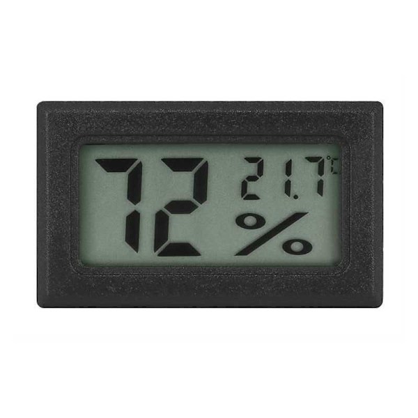 2-i-1 digitalt termometer og hygrometer Black