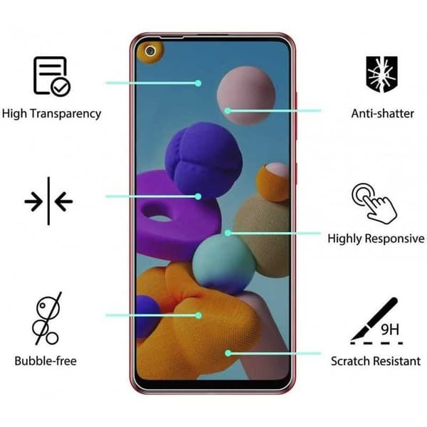 Samsung A21s Privacy Härdat glas 0.26mm 2.5D 9H Transparent