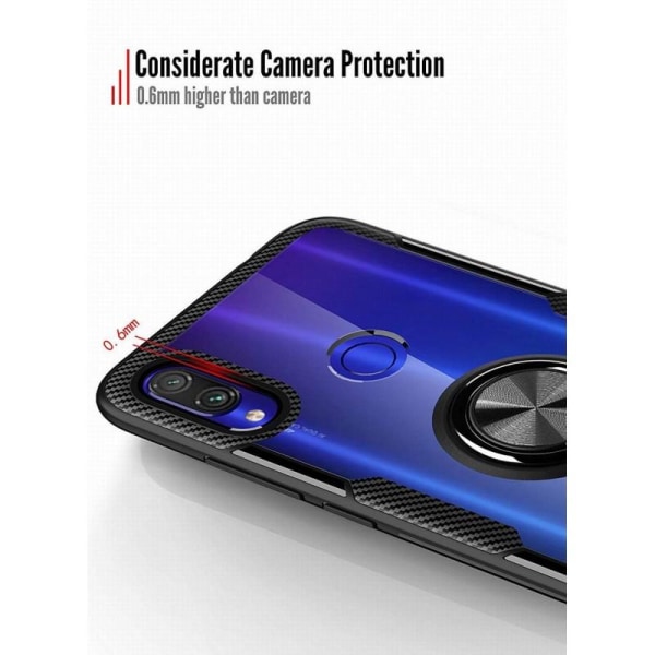 Huawei P30 Lite praktisk stødsikkert cover med ringholder V4 Transparent