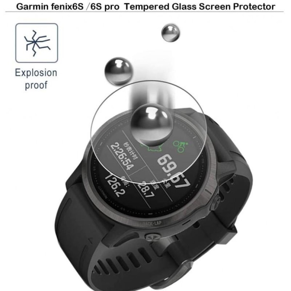 2-PACK Garmin Fenix 6S/6S Pro Härdat Glas 0.2mm 9H 2.5D Transparent