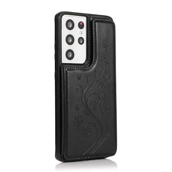 Samsung S21 Ultra Shockproof Case Kortholder 3-POCKET Flippr V2 Black