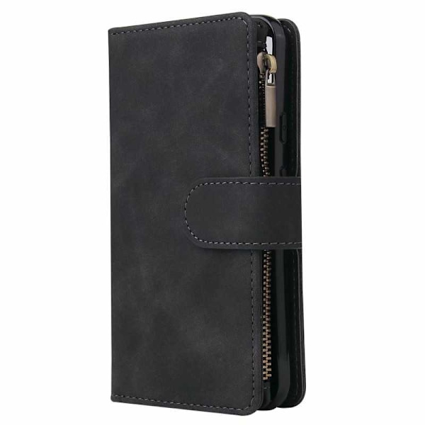 Google Pixel 4a 4G/LTE multifunktionelt tegnebogscover Lynlås 8-rum Black