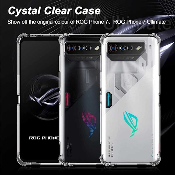 Asus Rog Phone 7 Ultimate Stöttåligt Skal med Förstärkta Hörn Transparent