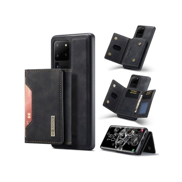 8-FACK Samsung S20 Ultra Stöttåligt Skal med Magnetisk Korthålla Black