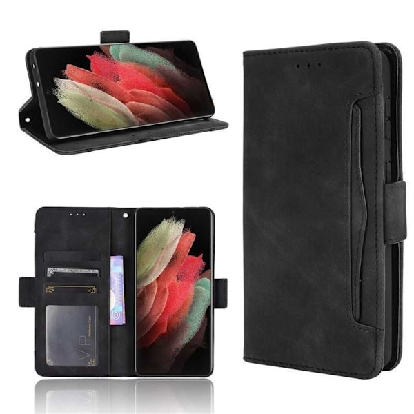 Samsung S22 Ultra Wallet Case PU Læder 6-SLOT Winston V3 Black