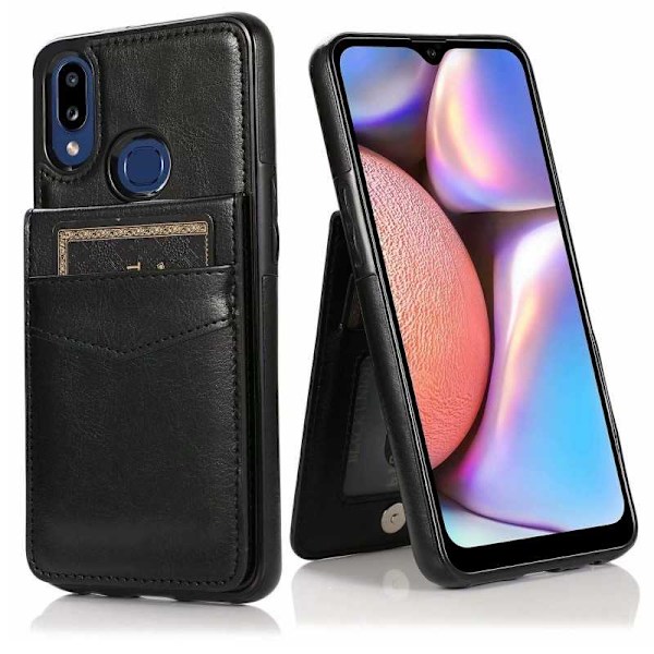 Samsung A20e Mobilskal Korthållare 5-FACK Retro V3 Svart