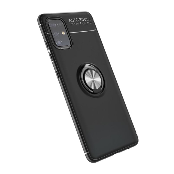 Samsung A41 Praktisk stødsikkert cover med ringholder V3 Black
