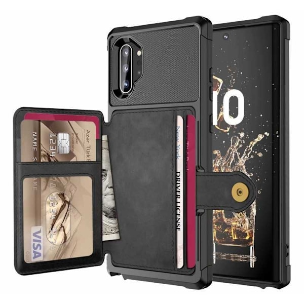 Note 10 Plus Iskunkestävä Premium Cover 4-TACK Solid V3 Black