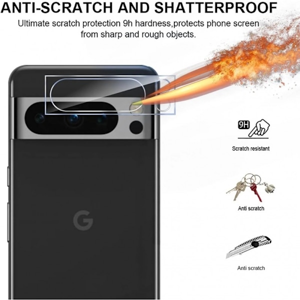 Google Pixel 9 / 9 Pro Kamera Linsskydd Härdat Glas