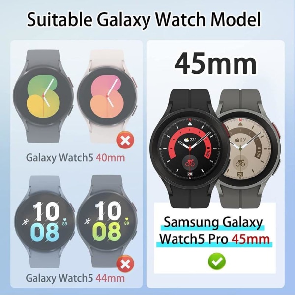 2-PACK Samsung Galaxy Watch 5 Pro Härdat Glas 0.2mm 9H Transparent