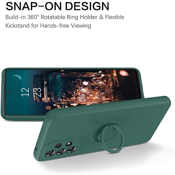 Samsung A23 5G Stöttåligt Skal med Ringhållare CamShield Dark green