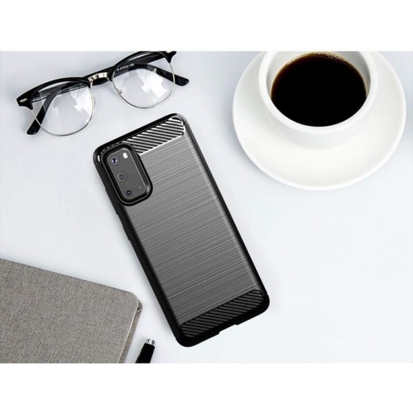 Samsung S20 iskunkestävä SlimCarbon kotelo Black