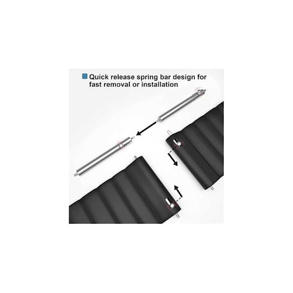 Universal Premium Klockarmband med Magnet Loopr - 22mm Svart