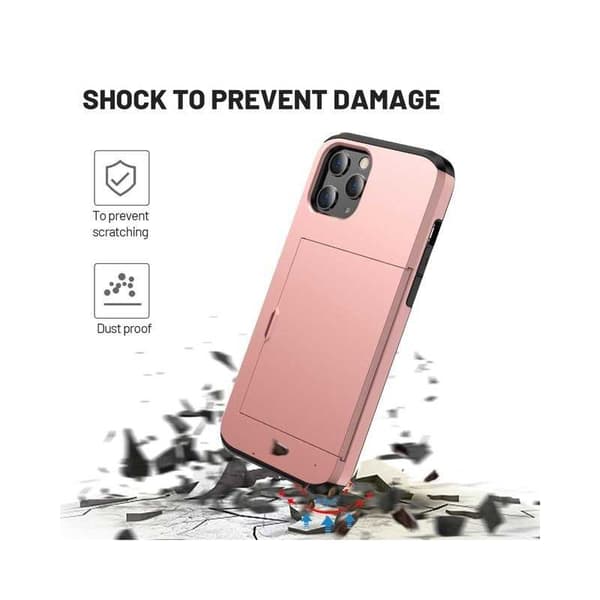 iPhone 12 Pro Max Stöttåligt Skal Kortfack StreetWise - Roseguld