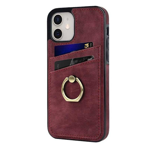 iPhone 11 Mobilskal med Korthållare Retro V4 Svart