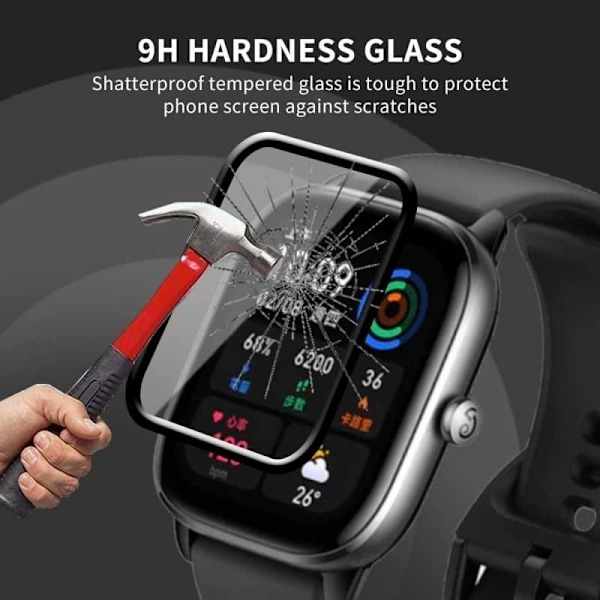 2-PACK Amazfit GTS 4 Mini Hærdet glas FullFrame 3D 0,2 mm 9H Transparent