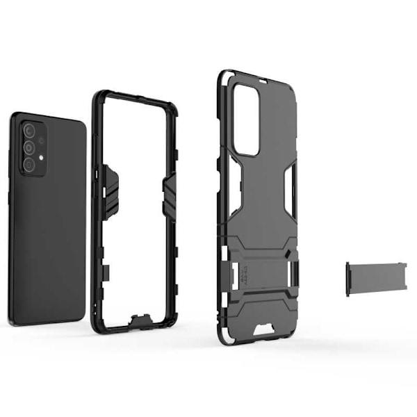 Samsung A52/A52s 4G/5G iskunkestävä kotelo jalustalla ThinArmor Black