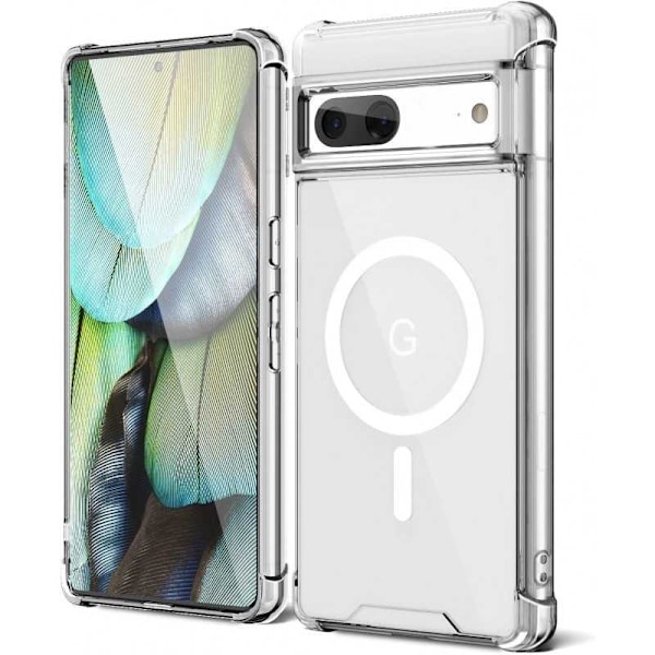 Google Pixel 7 Transparent Stötdämpande Skal MagSafe-Kompatibelt Transparent