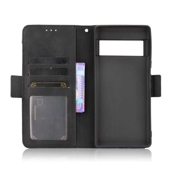 Google Pixel 6 Wallet Case PU-læder 6-SLOT Winston V3 Black